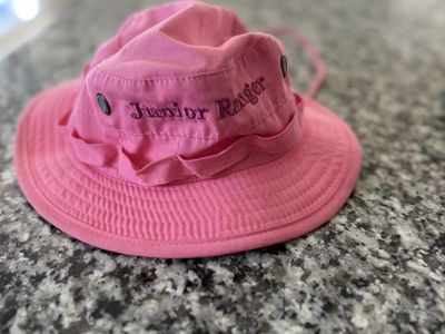 Pink "Junior Ranger" Sun Hat with Adjustable Chin Strap, Kids' Size