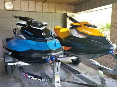 2018 Sea-Doo GTI SE 155 Jet Skis with Triton Trailer - Blue & Orange, Low Hours