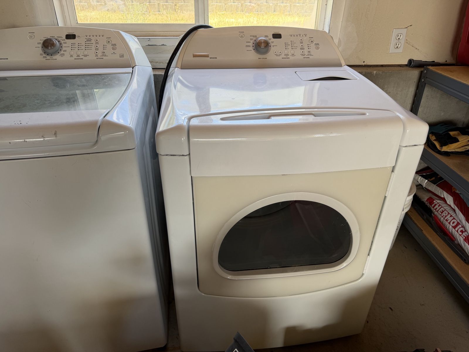 Maytag Bravos Electric Dryer Set - White needs a new belt eventually but heats up perfectly 
