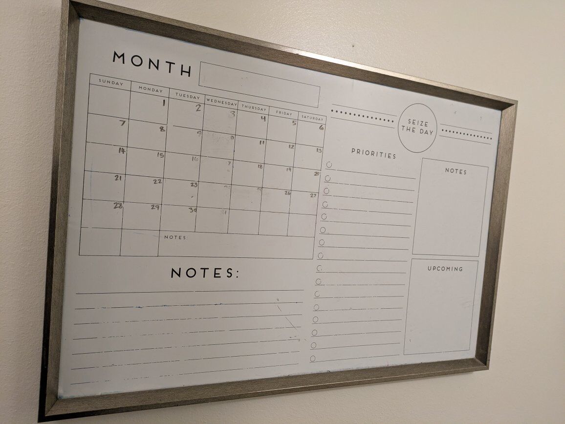2 ft x 3ft Whiteboard Monthly Planner