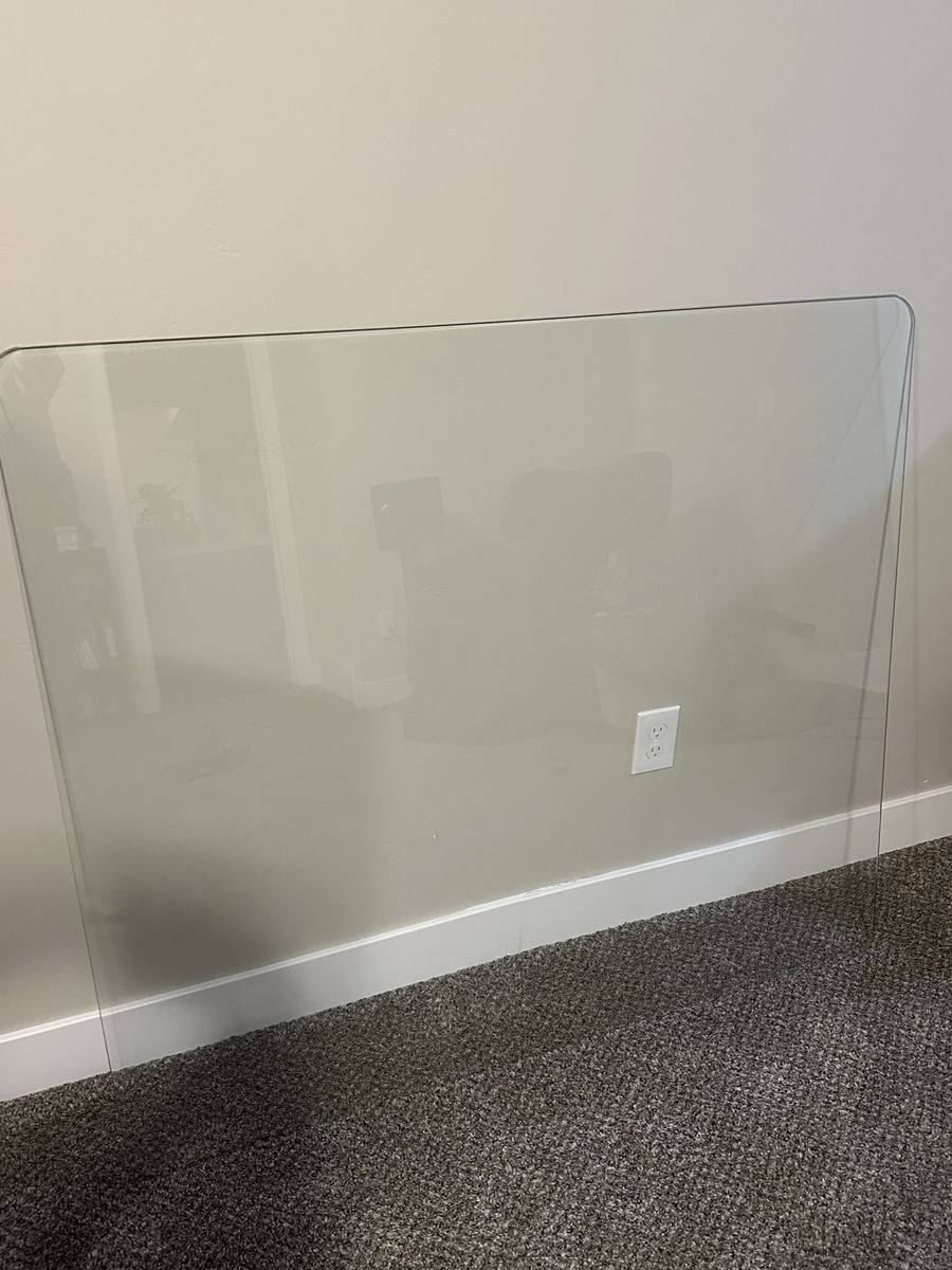 Tempered Glass Office Chair Mat Large