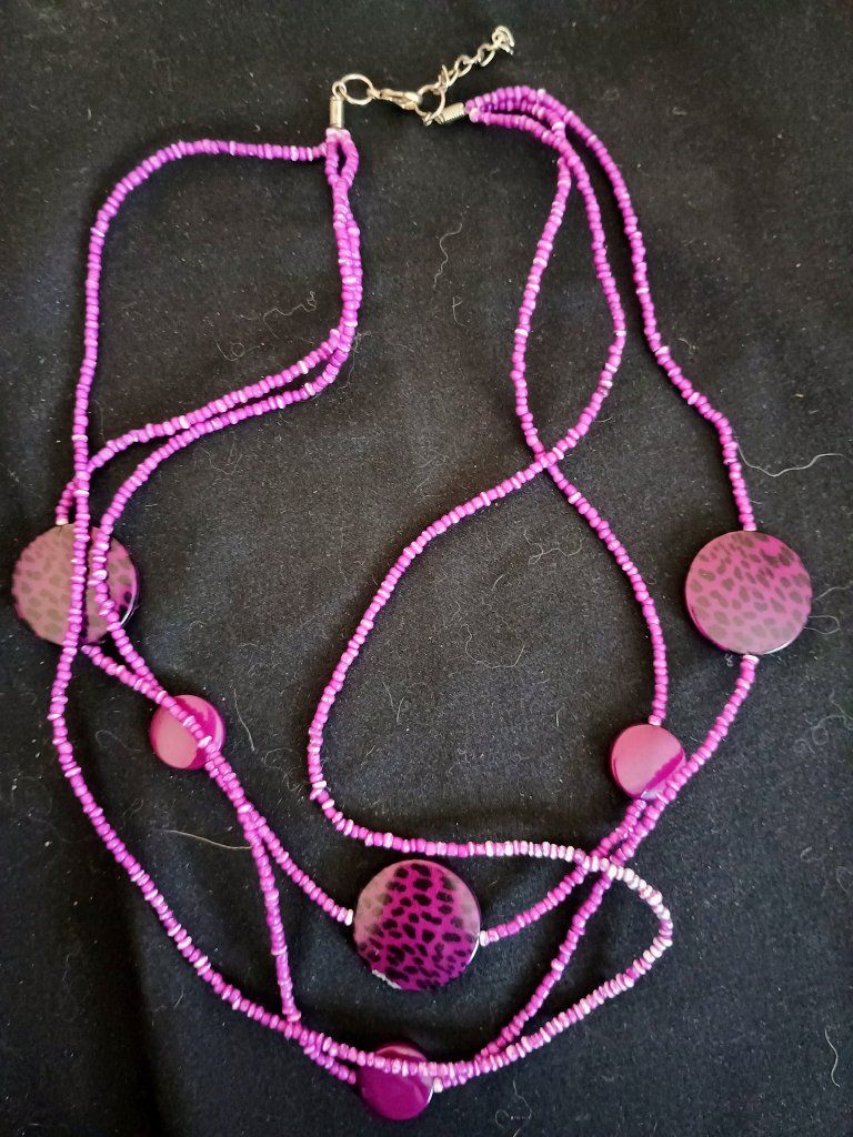 Purple Beaded Statement Necklace