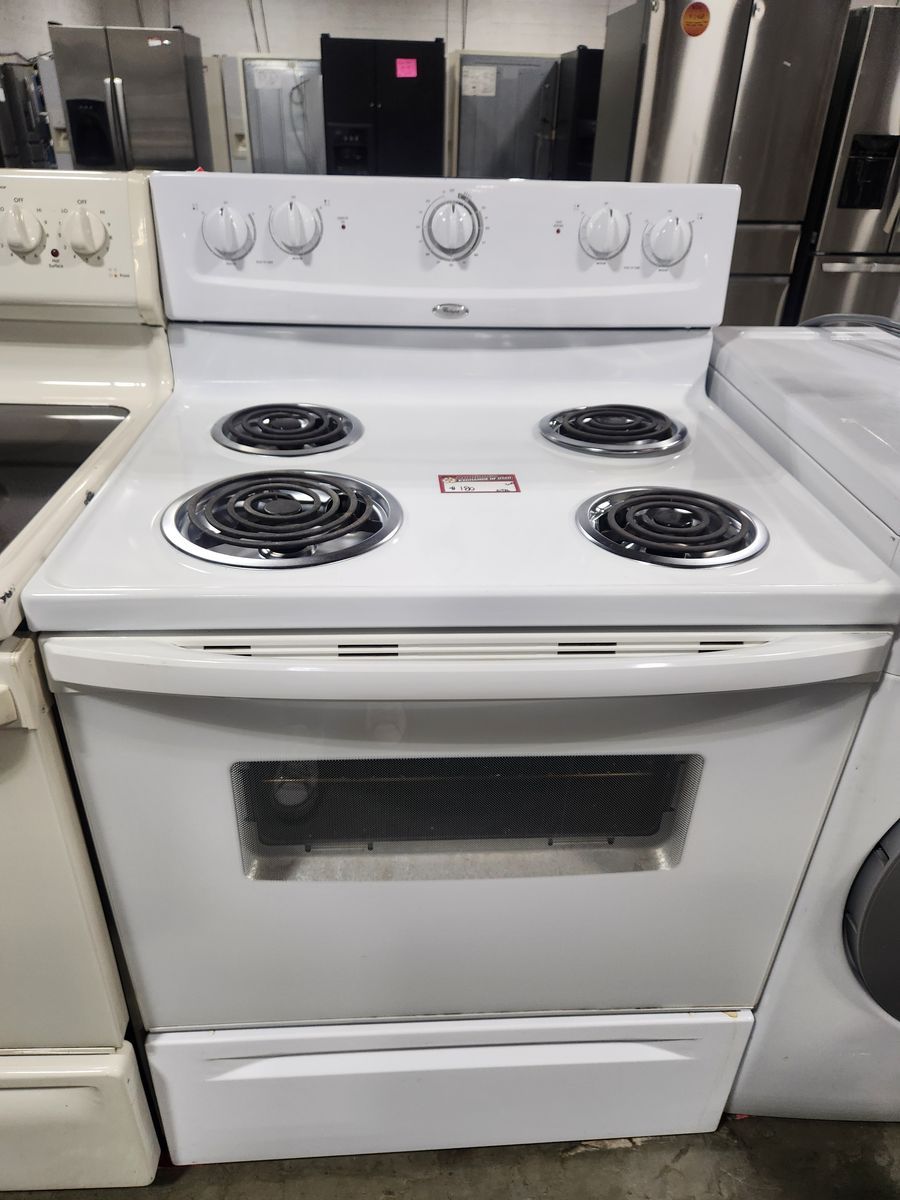 Whirlpool Electric Range Stove - White Coil Burners Used