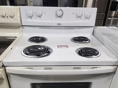 Whirlpool Electric Range Stove - White Coil Burners Used