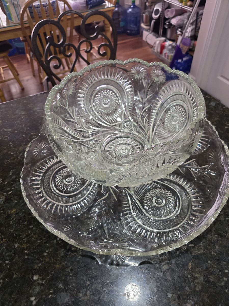 Glass bowl and plate