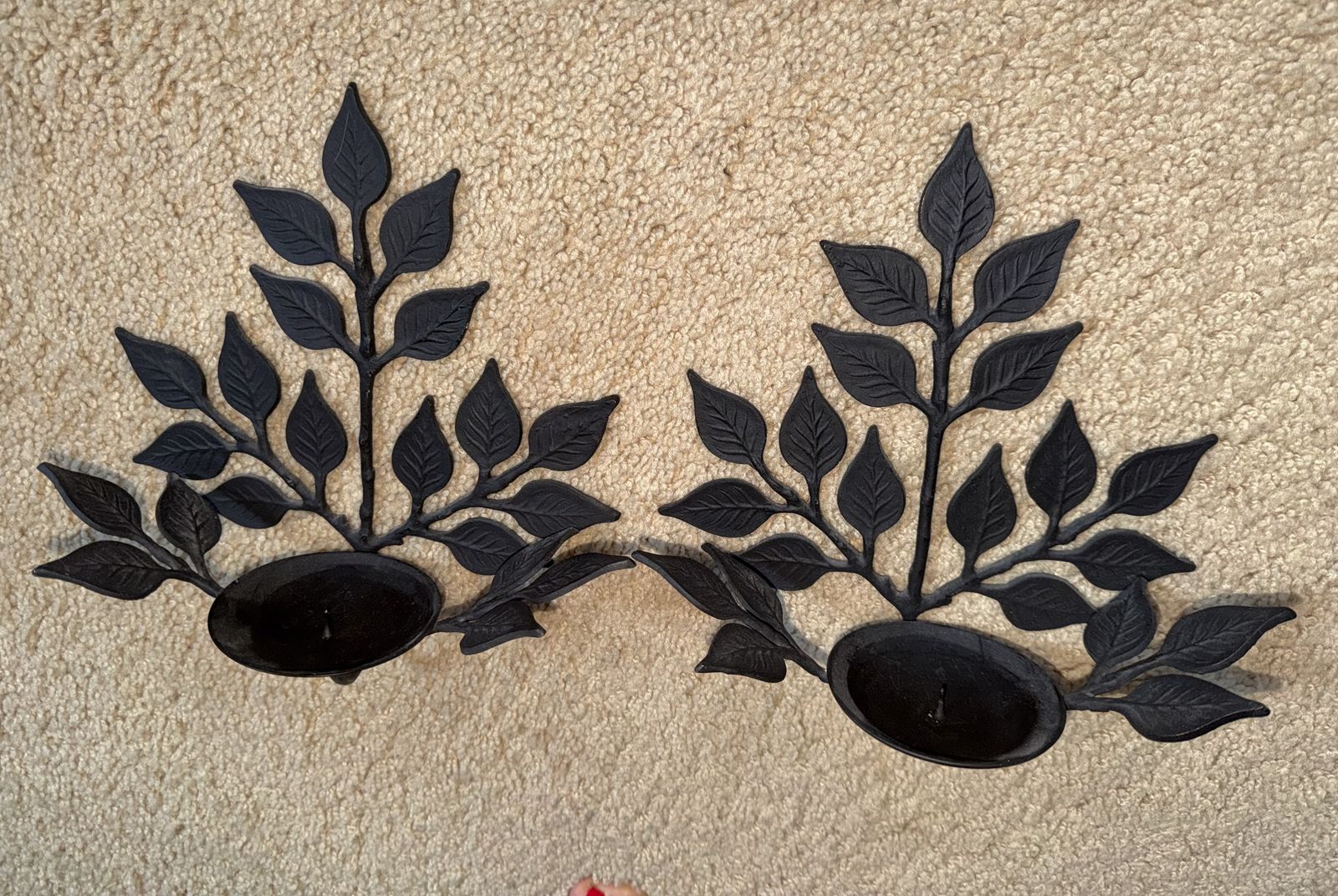 Pottery Barn leaf candle sconces