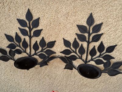 Pottery Barn leaf candle sconces