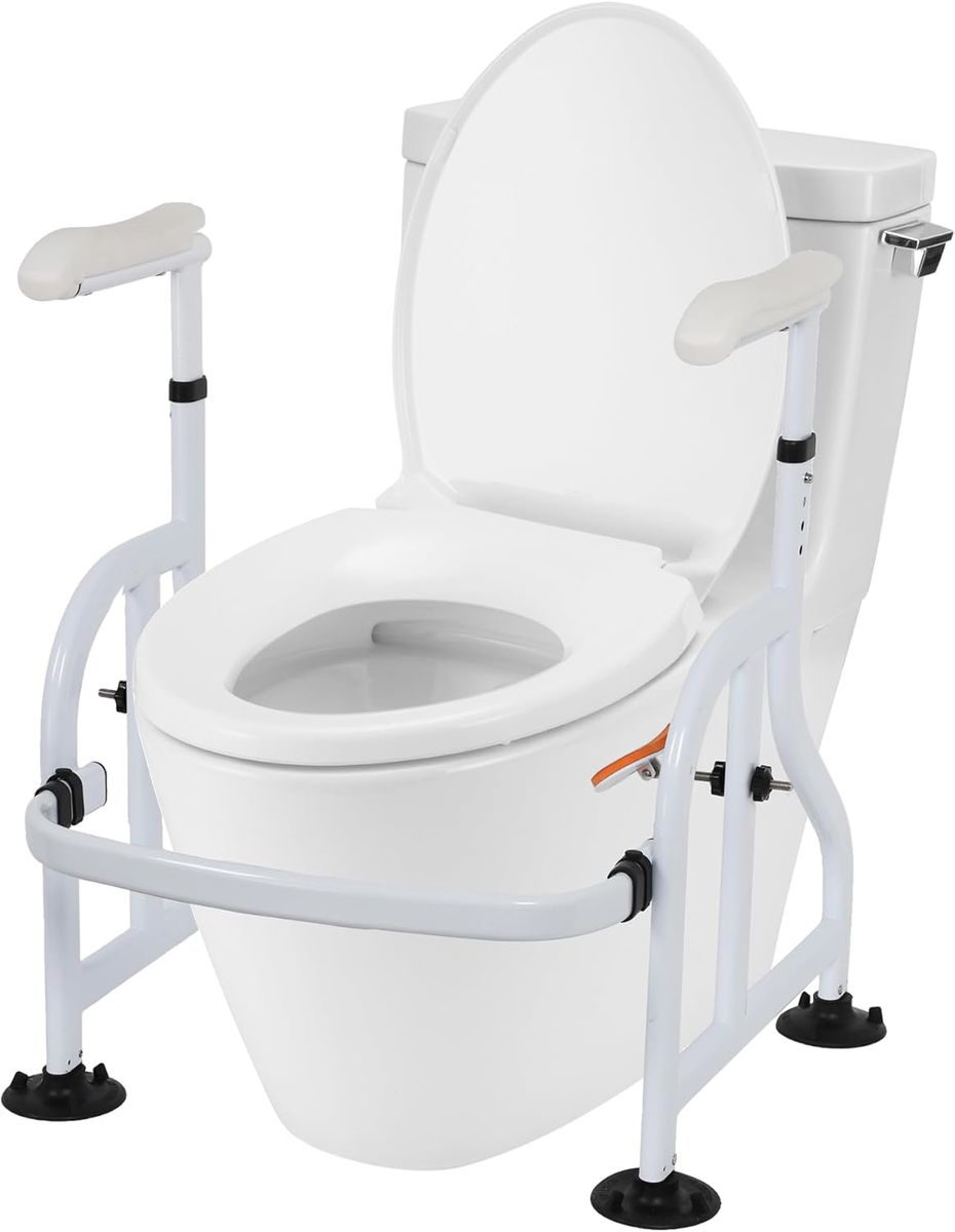 NEW Toilet Safety Rails with Adjustable Handrails, 300 Lbs Weight Capacity Toilet Rails