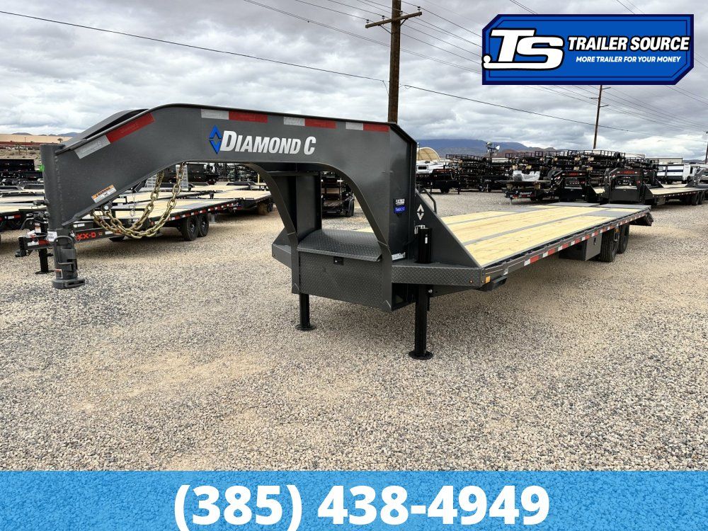 8.5x38 Diamond C FMAX 212 Gooseneck Equipment Trailer -  25.9K GVWR - Hydraulic Jack(s)