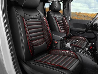 528 - Jeep Gladiator Front Seat Covers (Black&Red)