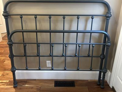 Full/ double gray metal bed frame