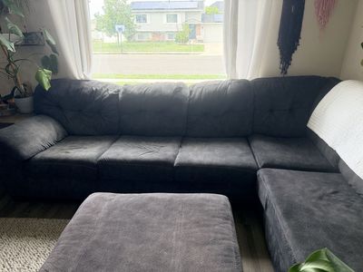 Couch with chaise and ottoman