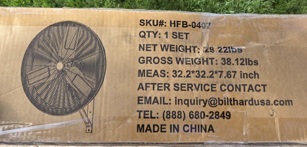 30"  High-Velocity Oscillating Wall Fan New in Box