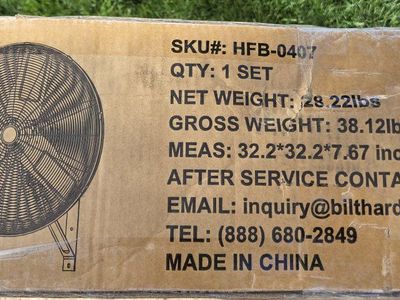 30" High-Velocity Oscillating Wall Fan New in Box