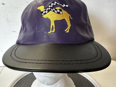 Vintage Camel Smokin' Joe's Racing Hat Cap Faux Leather Adjustable Strapback