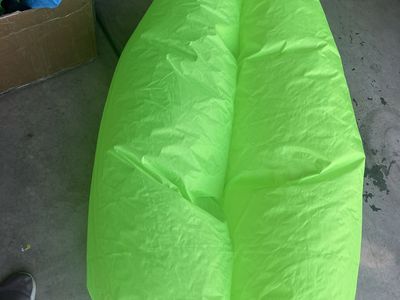 Inflatable Lay Bag Lounger Sofa Air Hammock Sleeping Bag - Lime Green Portable Outdoor Seat