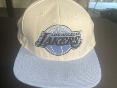 Mitchell & Ness LA Lakers Snapback Hat - White/Light Blue NBA Cap
