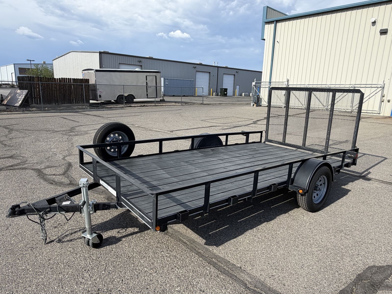 2019 Friesen 14’ Utility Trailer Single Axle with Ramp Gate and Spare Tire