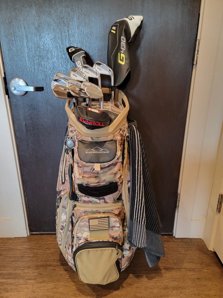 Ping G430 MAX, Ping 425, TaylorMade P760, Titleist Vokey, Takoma, EvnRoll, Sun Mountain