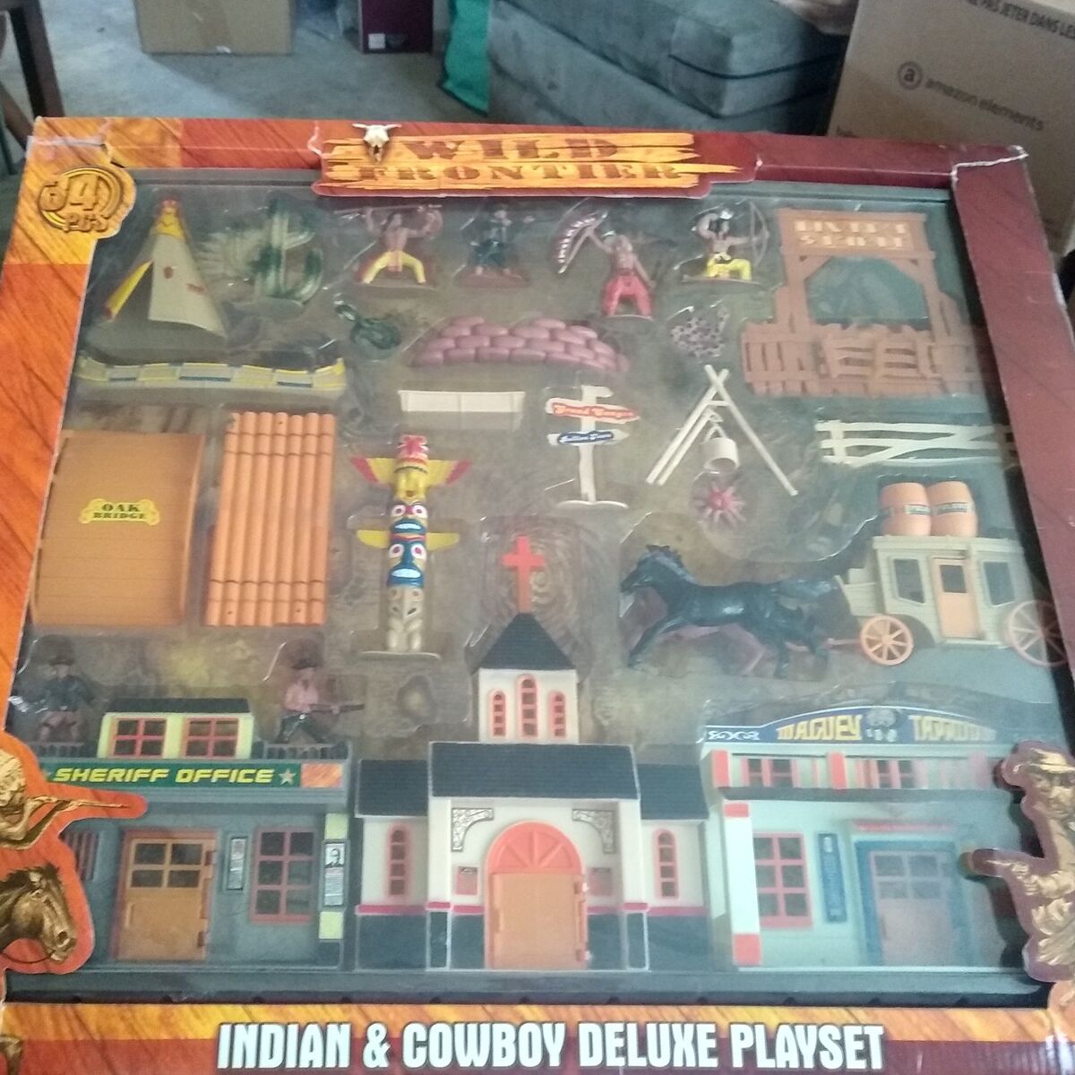 Wild Frontier Indian and Cowboy deluxe playset