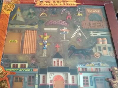 Wild Frontier Indian and Cowboy deluxe playset