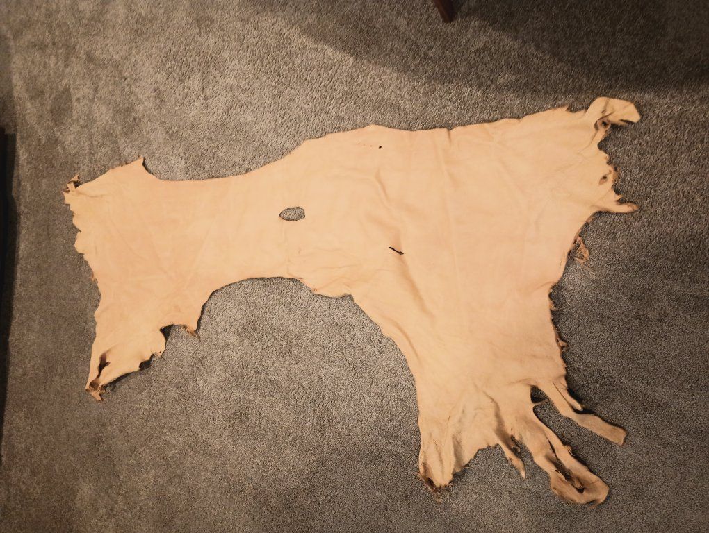 Elk hide one side only