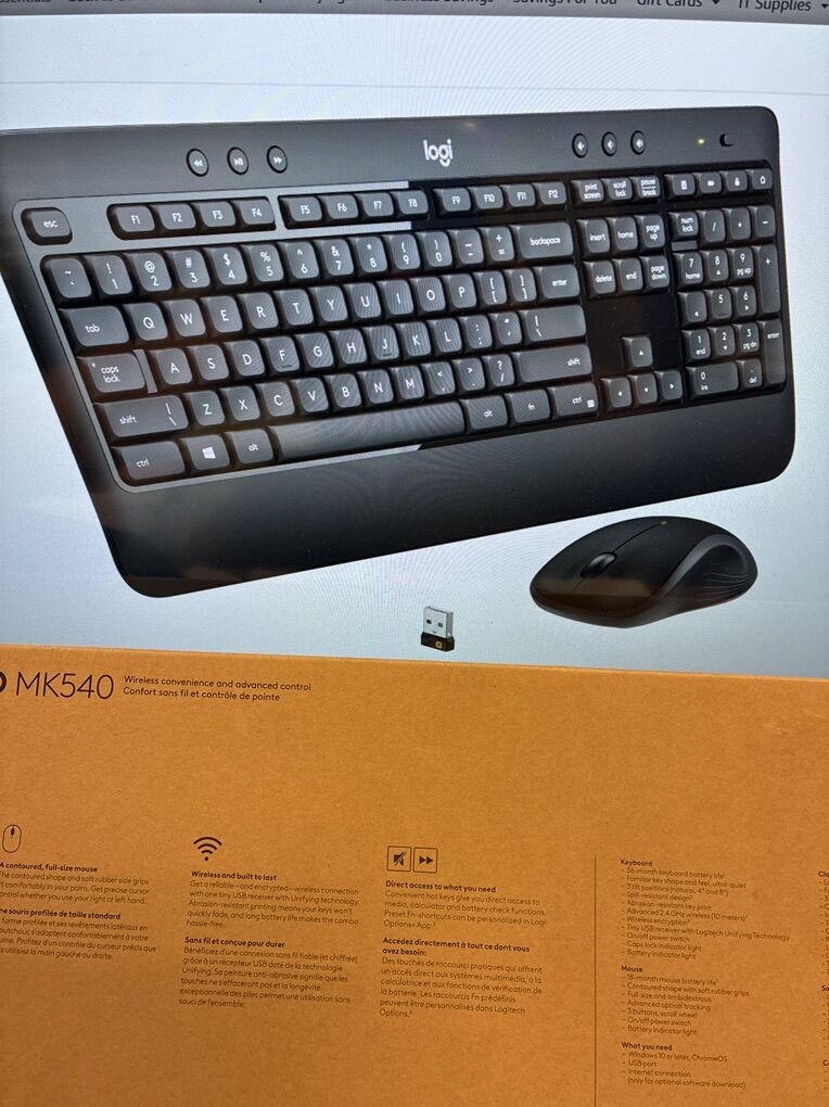 Logitech MK540 NEW Wireless Keyboard Mouse Combo