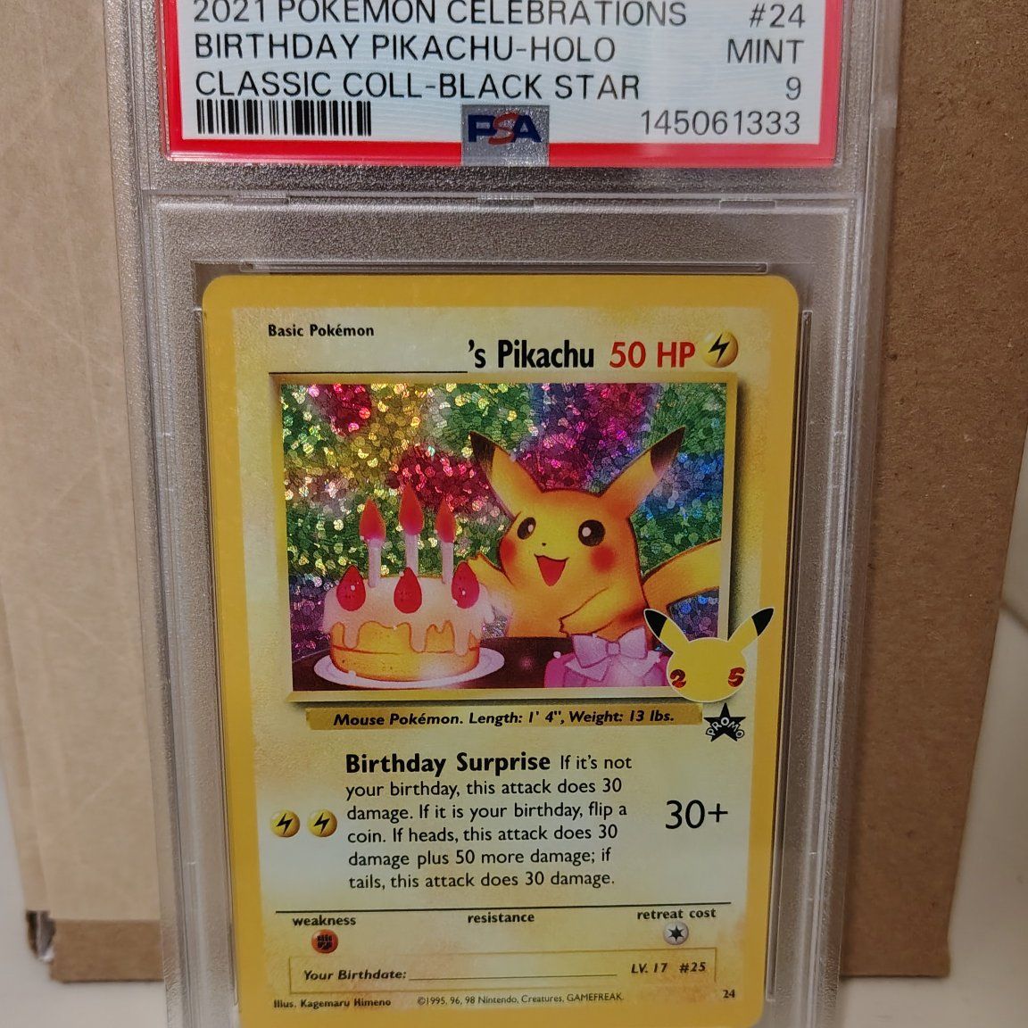 Pokémon Celebrations Birthday Pikachu PSA9 Pokemon