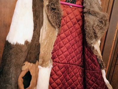 Vintage Genuine rabbit fur and satin coat