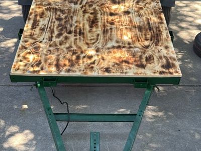 Utility Trailer with Custom Flamed Wood Deck