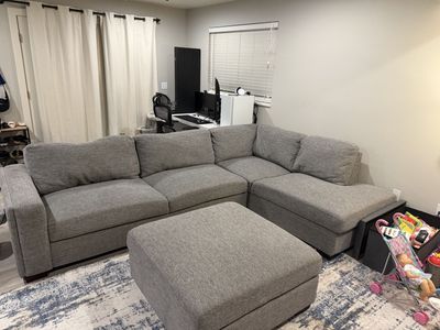 Dark Gray 2 Piece Sectional + Ottoman