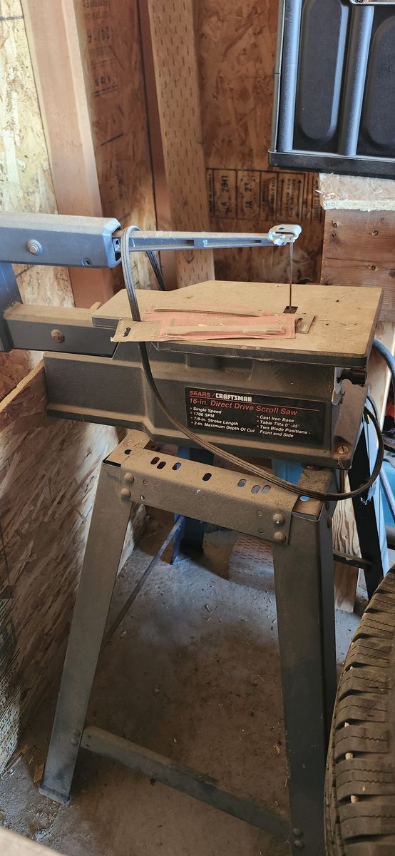 Craftsman 16-inch Direct Drive Scroll Saw on a stand.