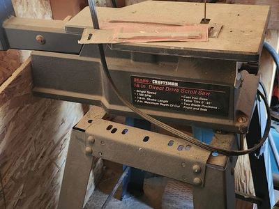 Craftsman 16-inch Direct Drive Scroll Saw on a stand.