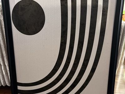 Tubular Abstract Black & White Framed Wall Art Decor - Modern Geometric Design