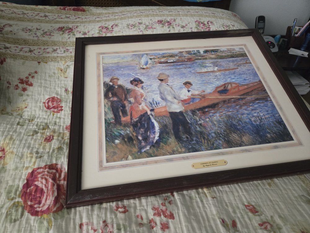 Framed Art Print: Auguste Renoir "Canotier at Chatou" Impressionist Painting