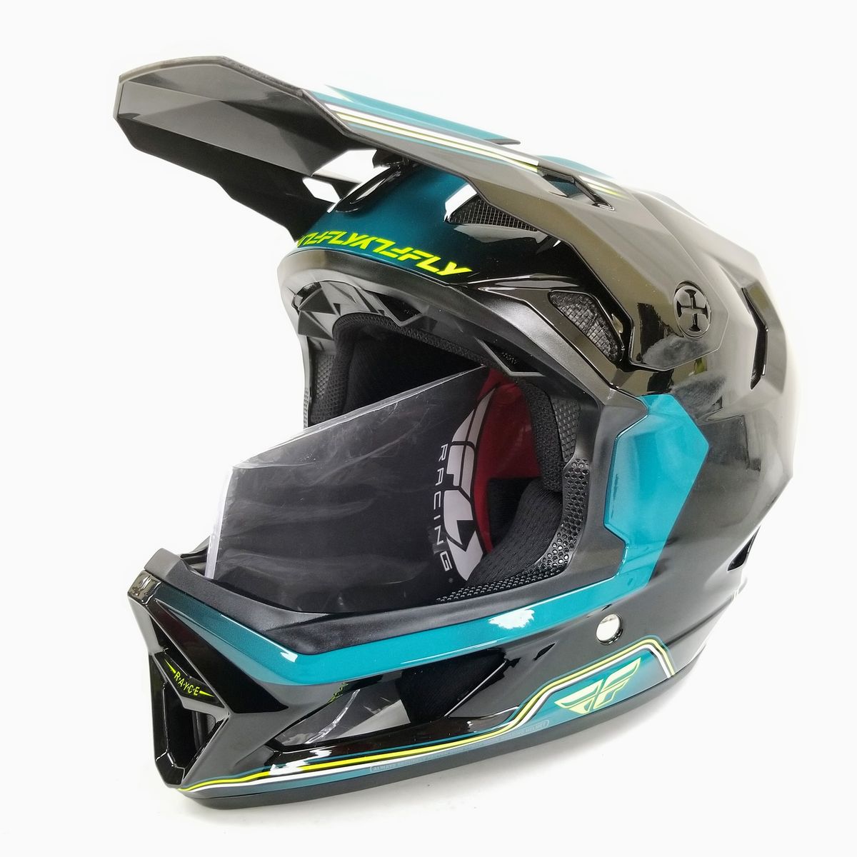 Fly Racing Youth-Small Rayce Repeat Bicycle Helmet Black/Teal/Hi-Vis (73-3623YS-L-R1-S2)