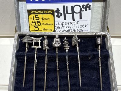 Sterling Silver Japanese Cocktail Pick Set