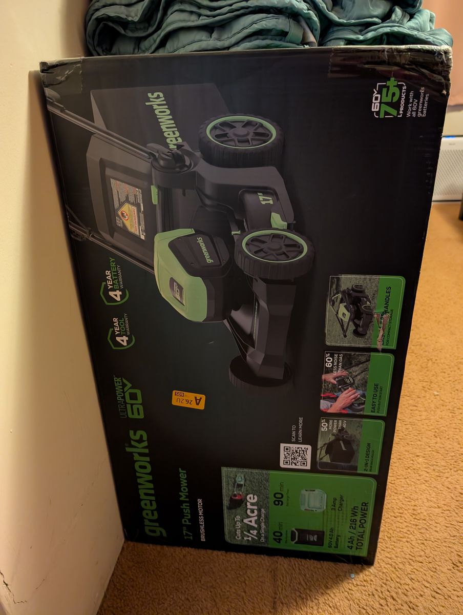 new in box electric lawn mower 60w