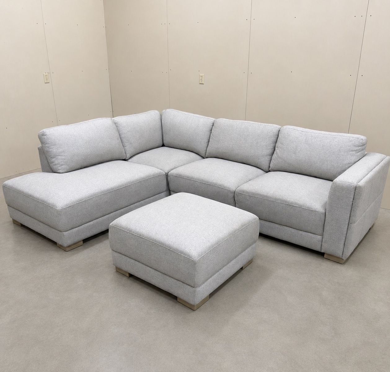Costco Light Gray Sectional Couch & Ottoman - Delivery Available