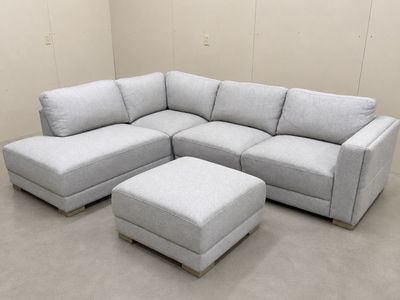 Costco Light Gray Sectional Couch & Ottoman - Delivery Available