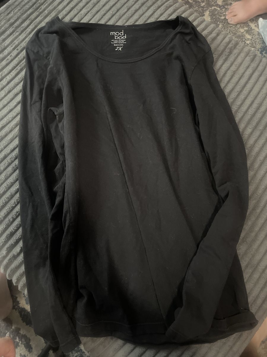 Mod Bod Black Long Sleeve Top Size 2X