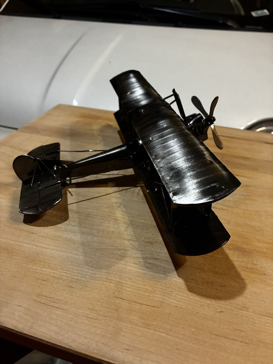 Black Metal Biplane Model/Desk Decor