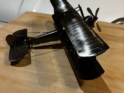 Black Metal Biplane Model/Desk Decor