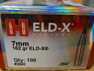 7mm Hornady 162 grain Eldx Partial Box