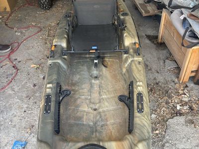 Pelican Premium Camouflage Fishing Kayak with Adjustable Seat and Storage Hatch