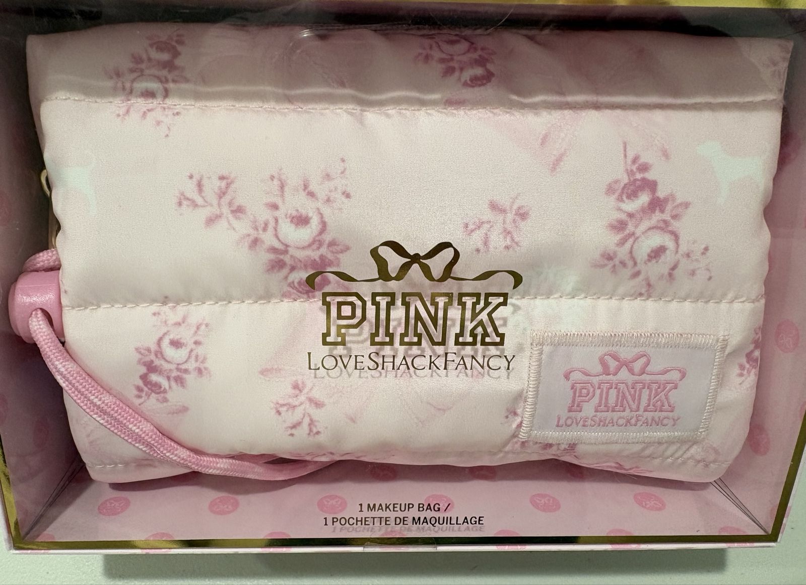 Victoria Secret PINK LOVE SHACK FANCY makeup bag exclusive limited edition sold out new in box