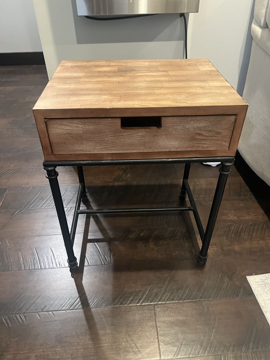 Wood & Iron End Table