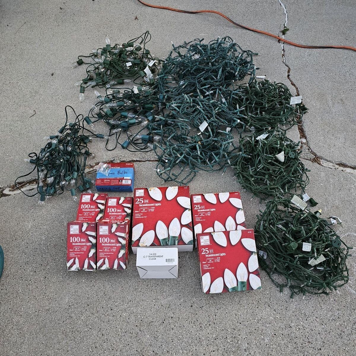 Christmas Light Lot - 27 Strands of Various White