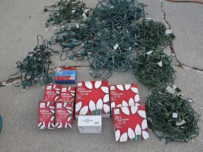 Christmas Light Lot - 27 Strands of Various White