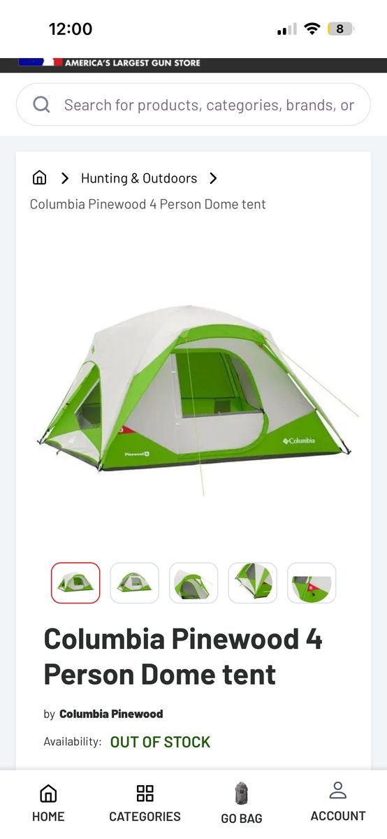 Columbia 4 Person Dome tent